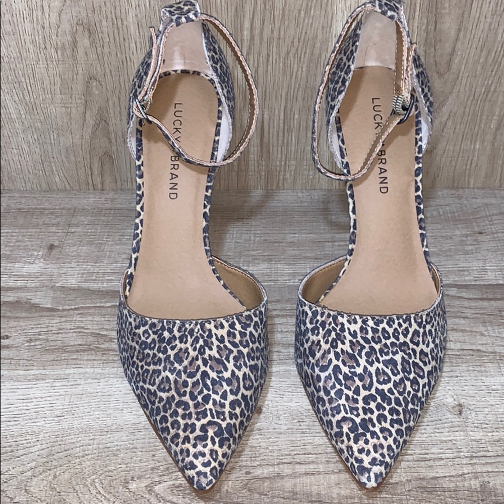 Lucky Brand Tukko d'Orsay Leopard Ankle Strap Pump - Picture 3 of 6